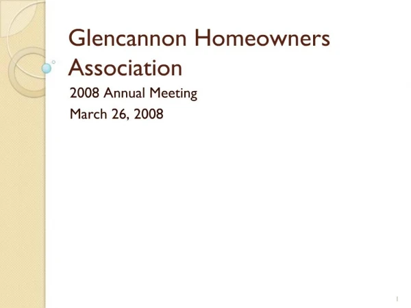 Glencannon Homeowners Association