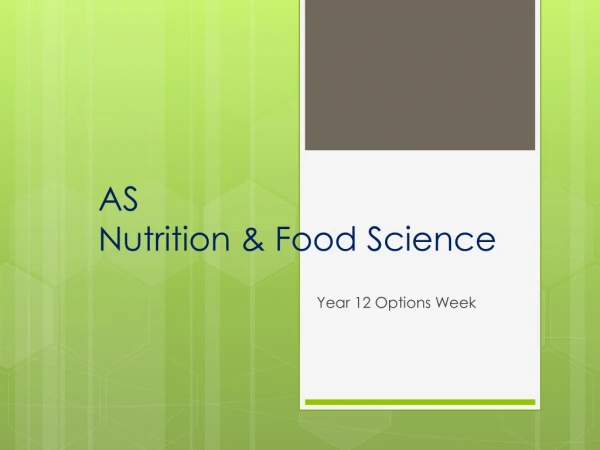 AS Nutrition &amp; Food Science