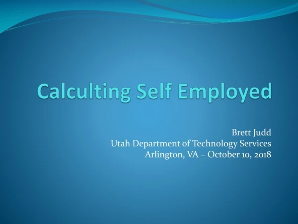Calculting Self Employed