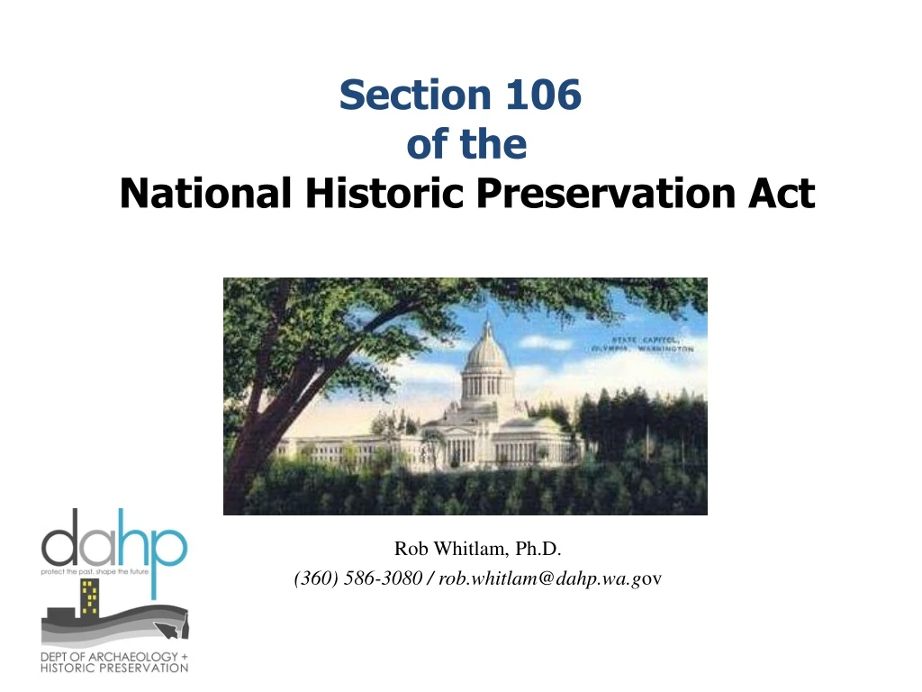 section 106 of the national historic preservation