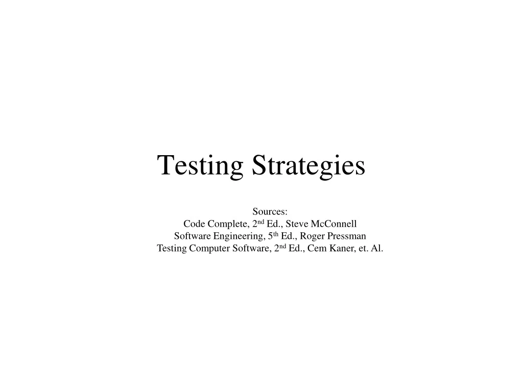testing strategies