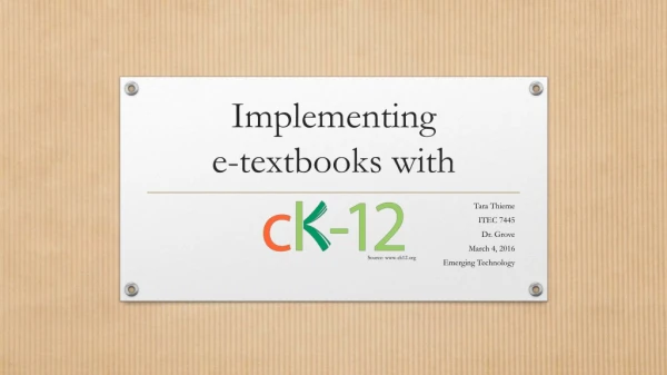 Implementing e-textbooks with