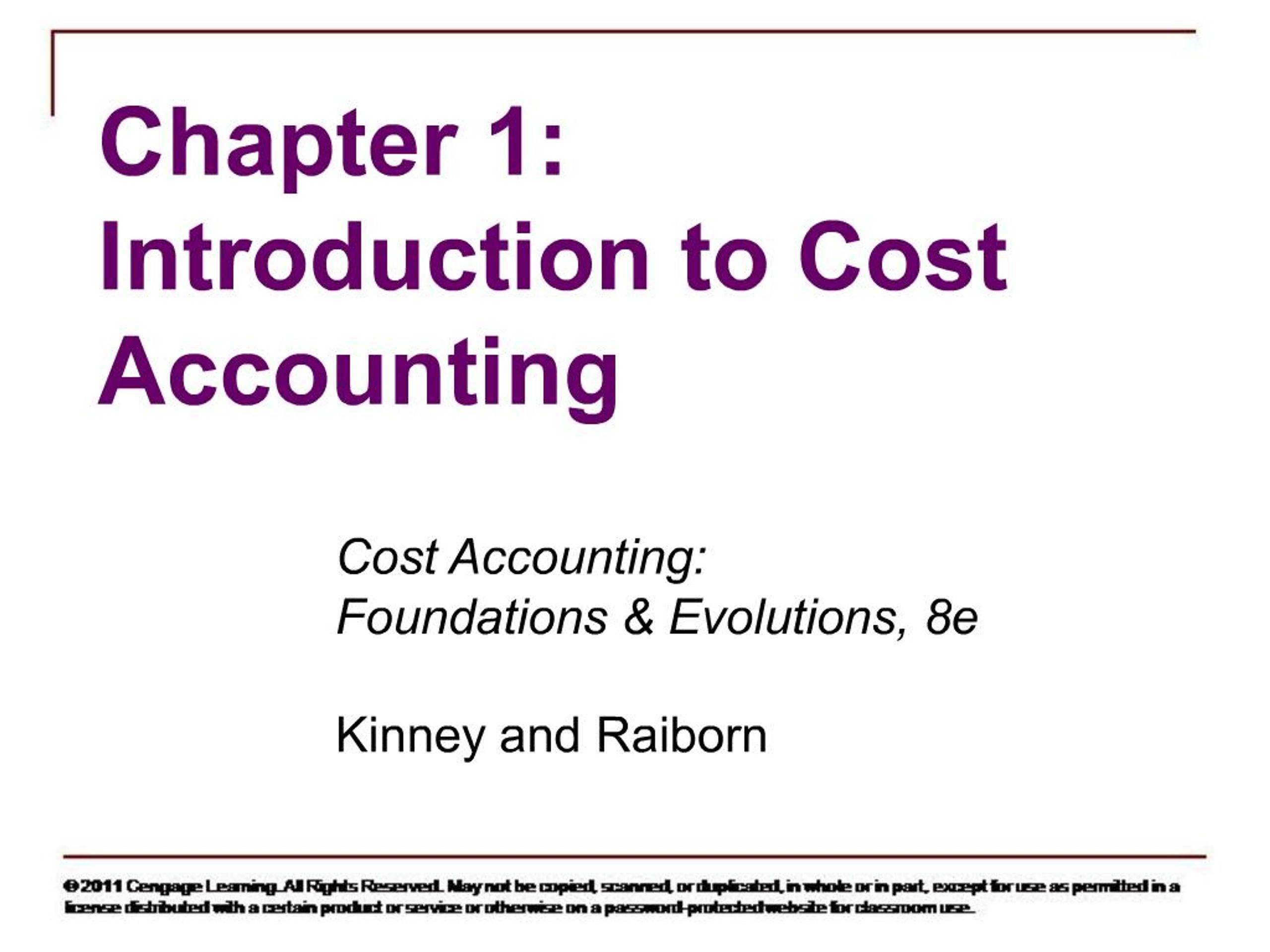 PPT - Chapter 1: Introduction to Cost Accounting PowerPoint ...