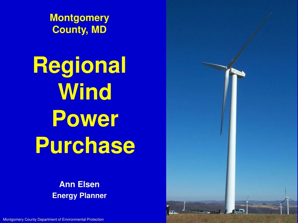 montgomery county md regional wind power purchase