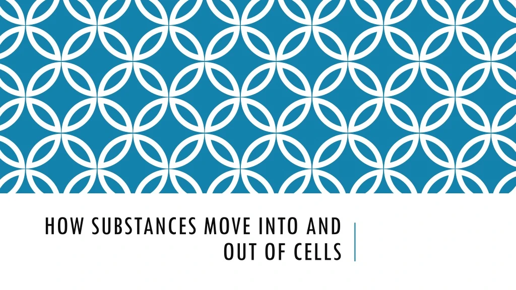 how substances move into and out of cells