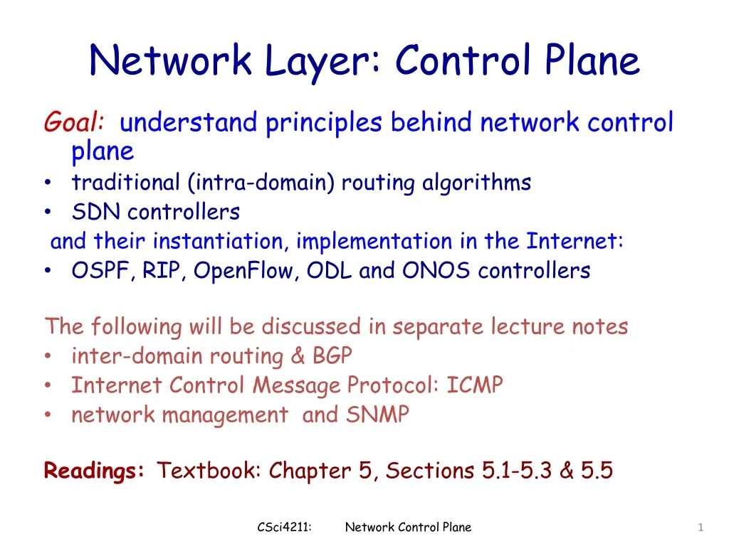 network layer control plane