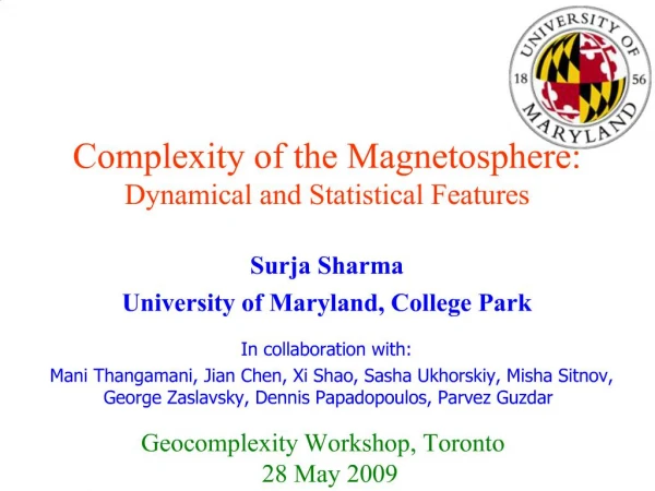 Complexity of the Magnetosphere: Dynamical and Statistical Features