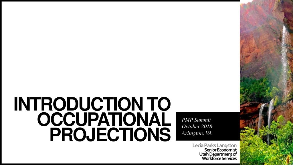 introduction to occupational projections