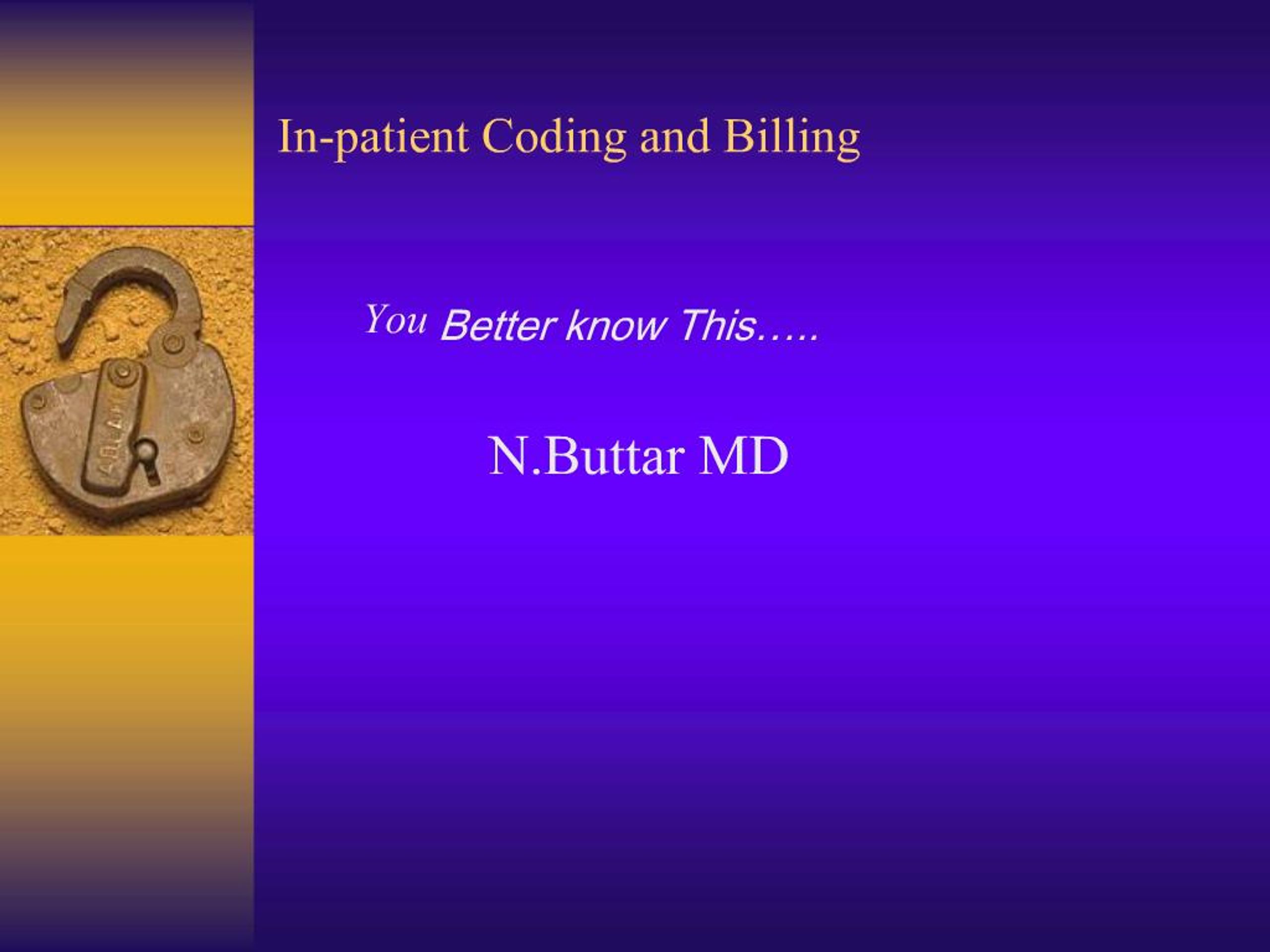 PPT - In-patient Coding and Billing PowerPoint Presentation, free ...