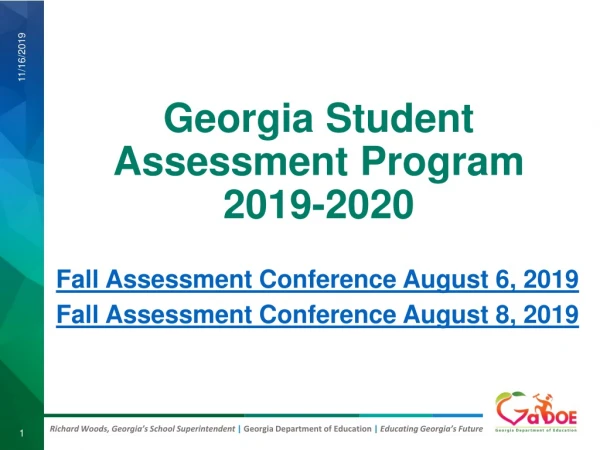 Georgia Student Assessment Program 2019-2020
