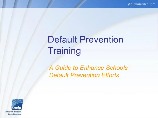 Default Prevention Training