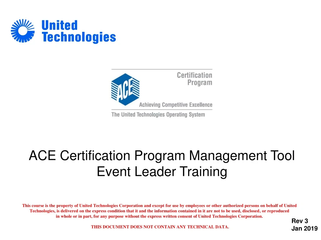 ace certification program management tool event