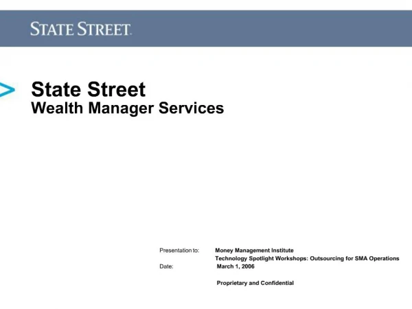 State Street Wealth Manager Services