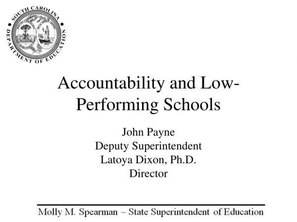 Accountability and Low-Performing Schools