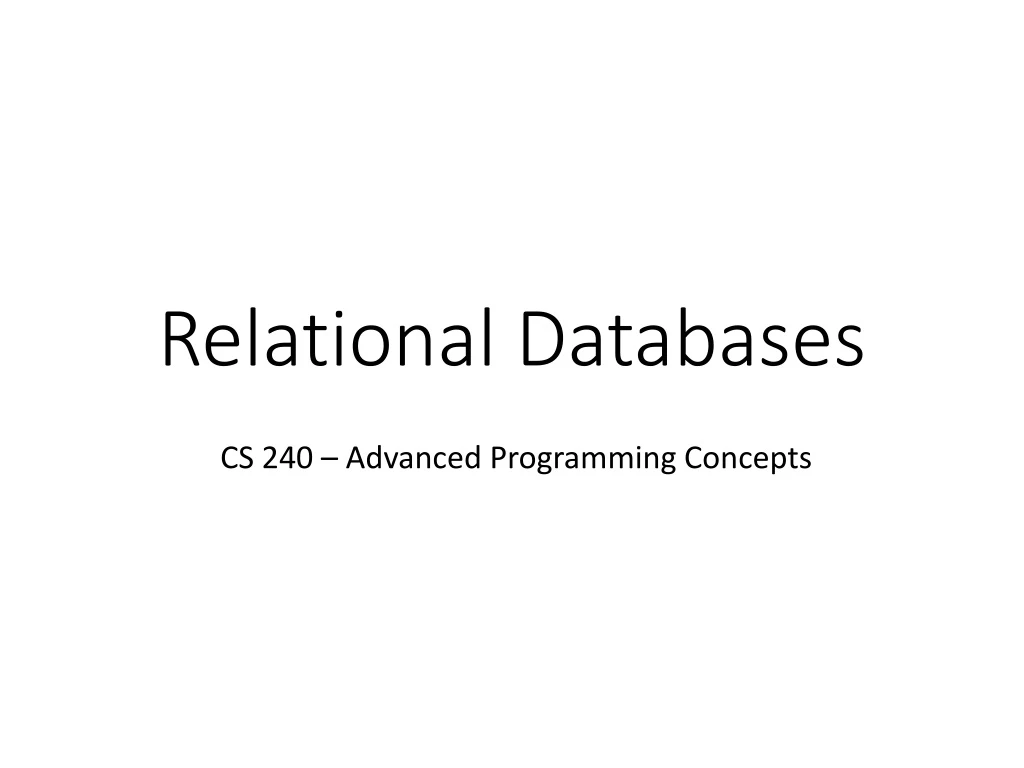 relational databases