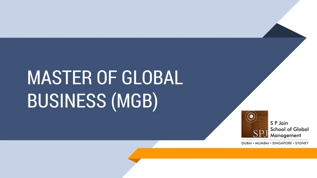 master of global business mgb
