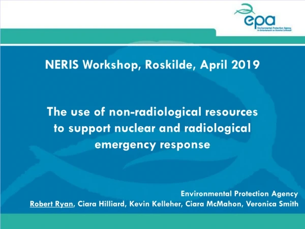 The use of non-radiological resources to support nuclear and radiological emergency response