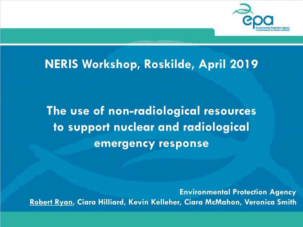 the use of non radiological resources to support nuclear and radiological emergency response