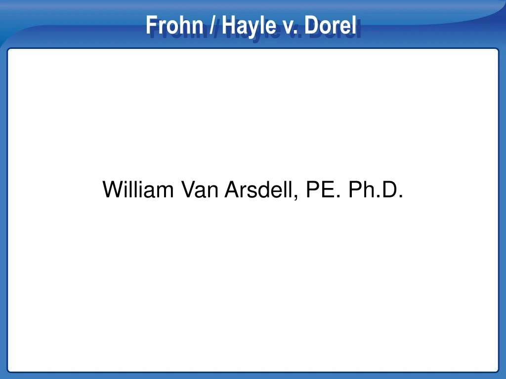 frohn hayle v dorel