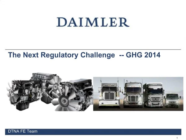 The Next Regulatory Challenge -- GHG 2014