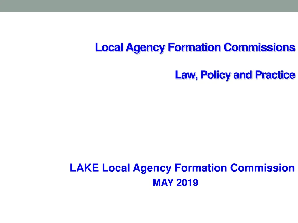 local agency formation commissions law policy and practice