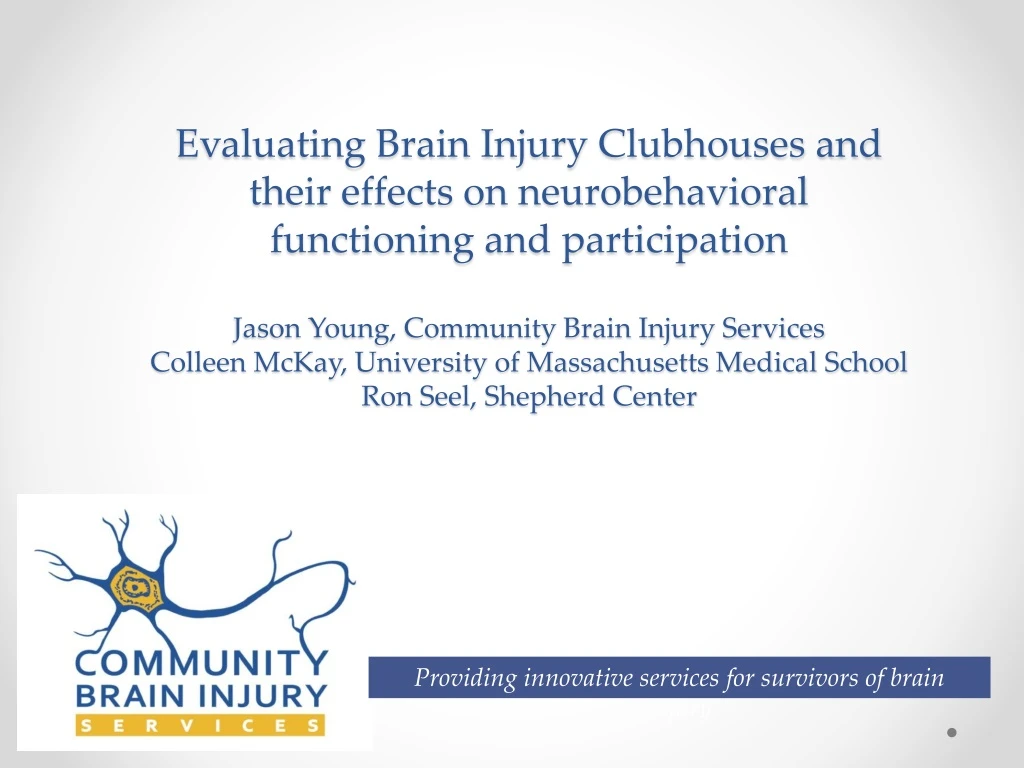 evaluating brain injury clubhouses and their
