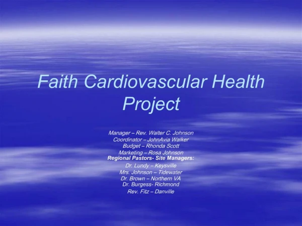 Faith Cardiovascular Health Project