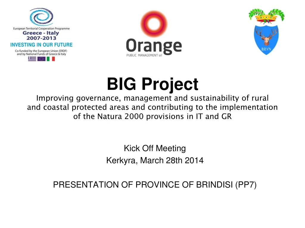 kick off meeting kerkyra march 28th 2014 presentation of province of brindisi pp7