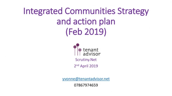 Integrated Communities Strategy and action plan (Feb 2019)