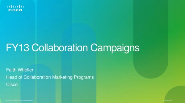 FY13 Collaboration Campaigns