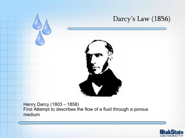 Darcy s Law 1856