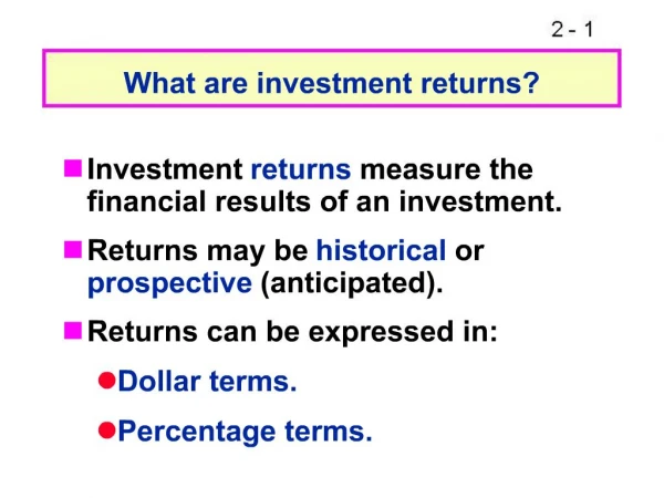 What are investment returns