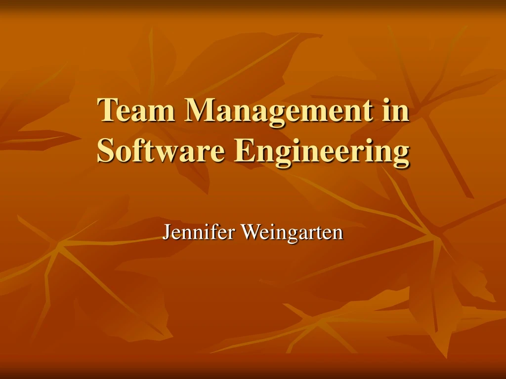 team management in software engineering