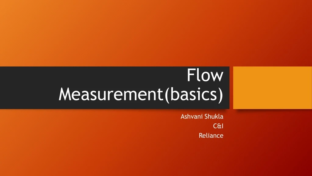 flow measurement basics