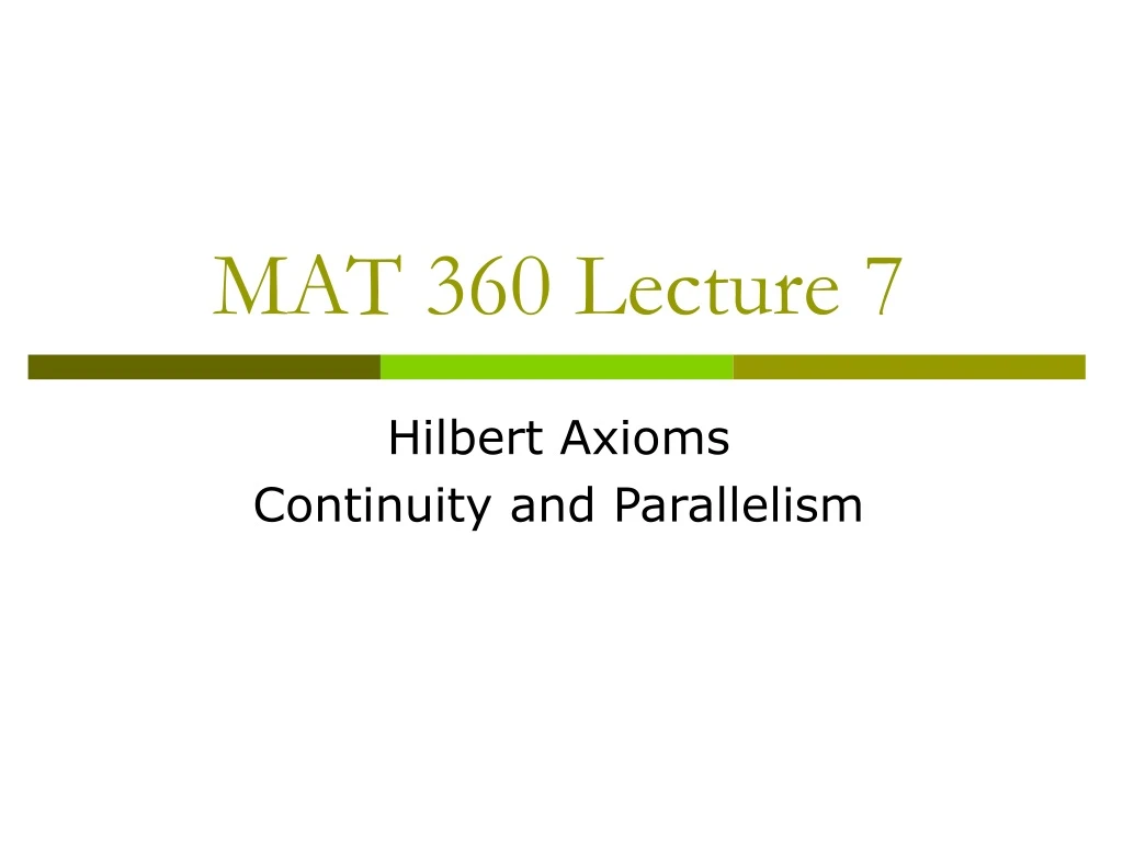 mat 360 lecture 7