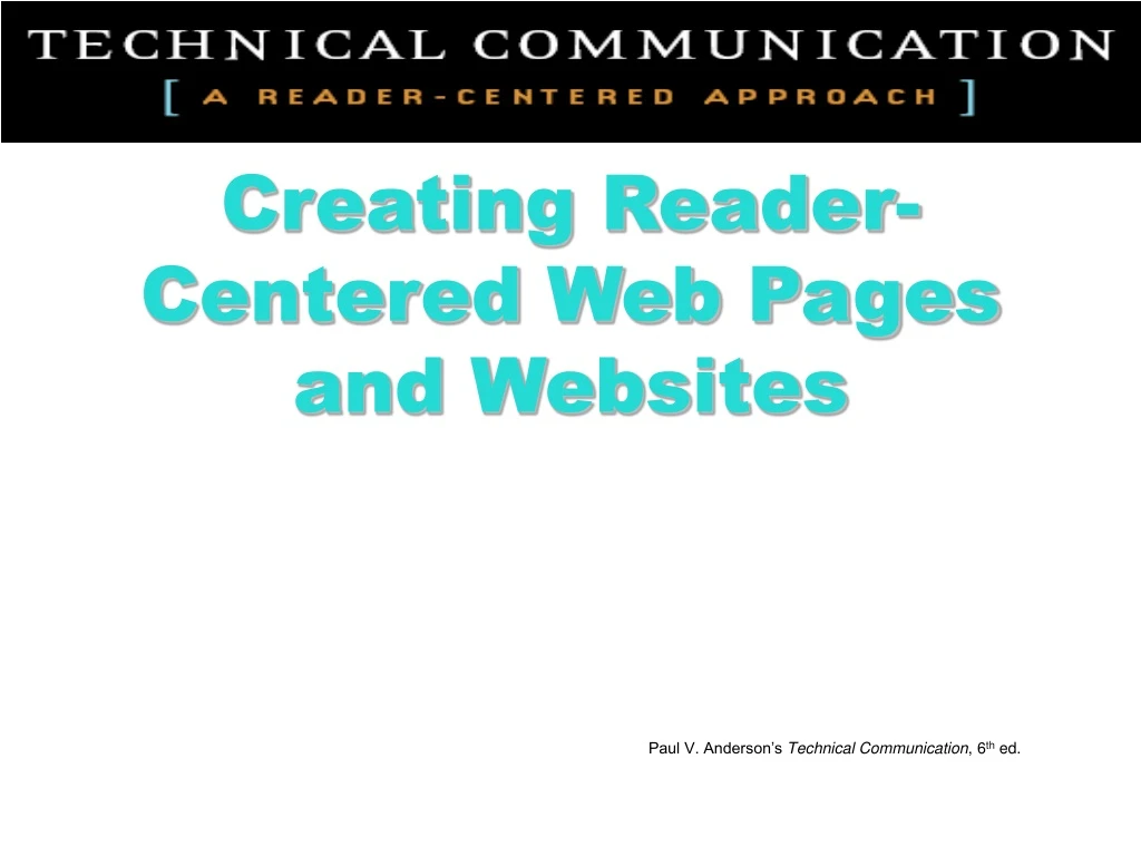 creating reader centered web pages and websites