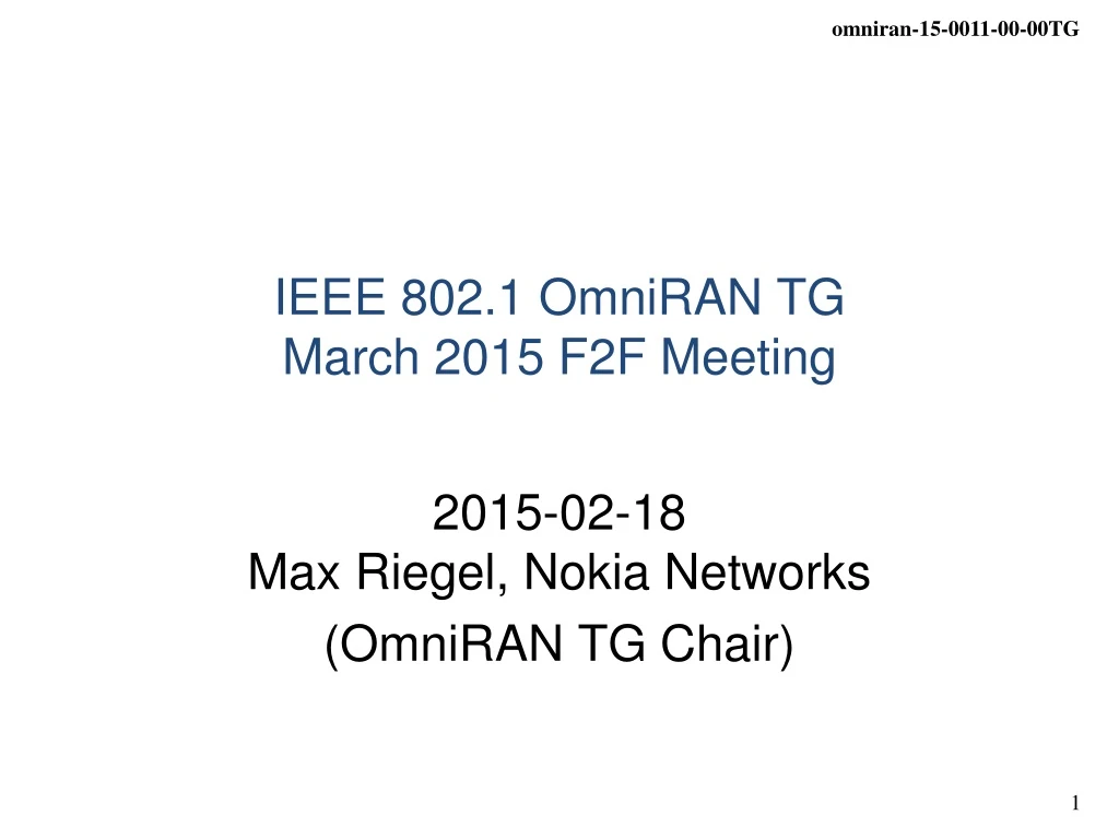ieee 802 1 omniran tg march 2015 f2f meeting