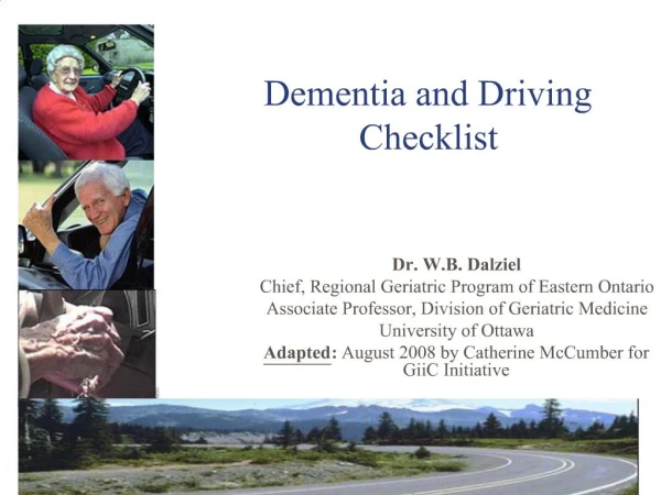 Dementia and Driving Checklist