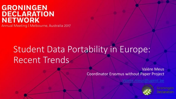 Student Data Portability in Europe: Recent Trends