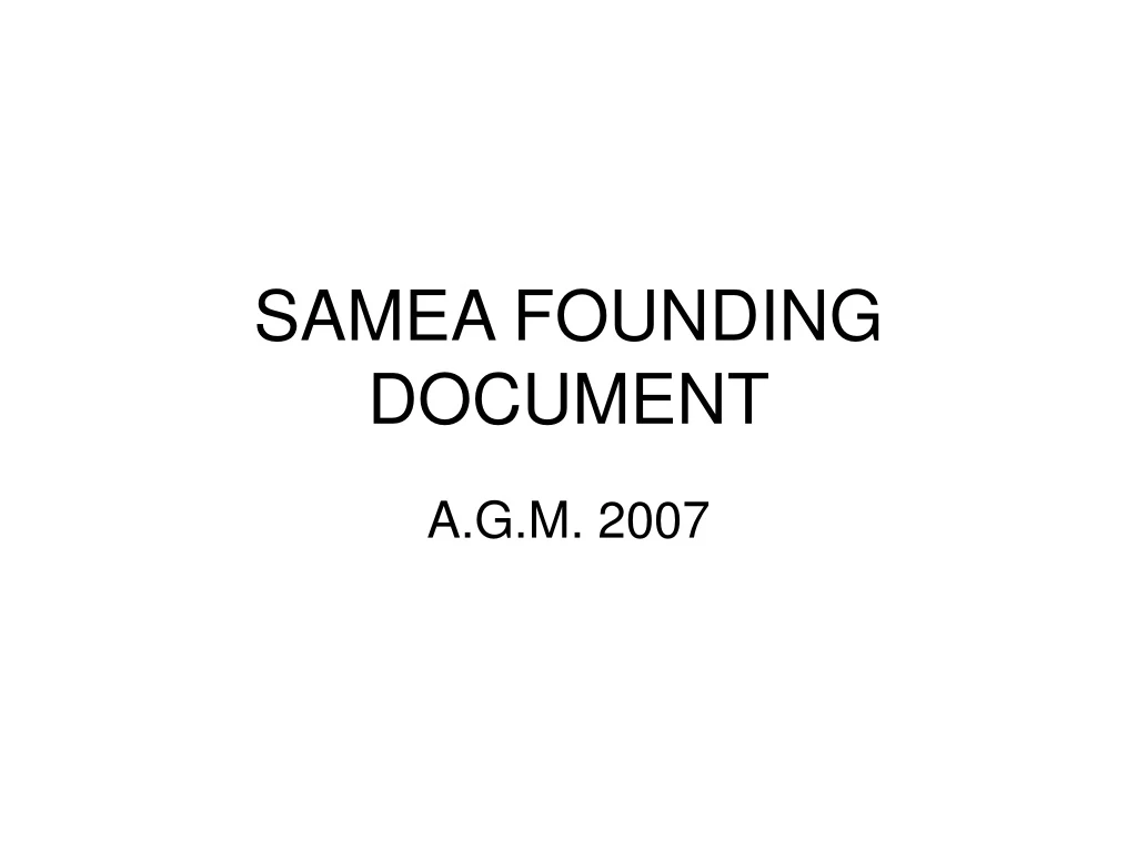 samea founding document