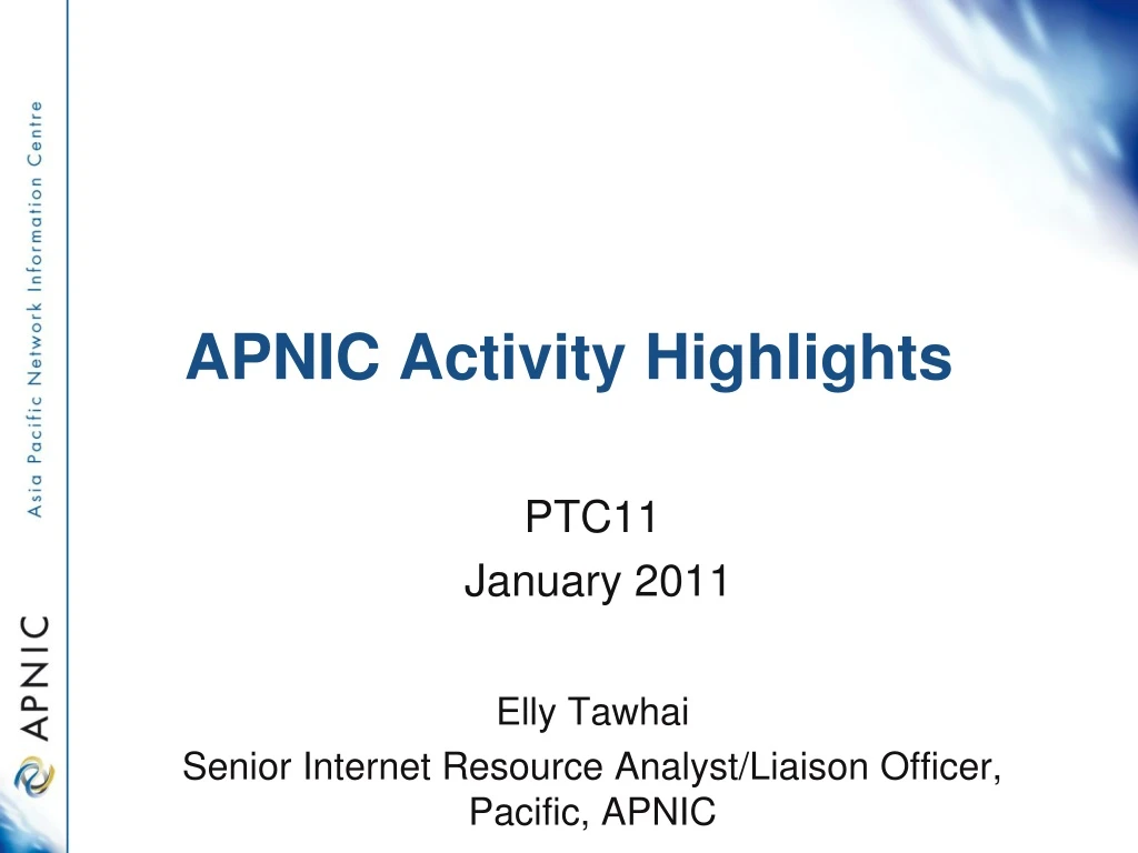 apnic activity highlights