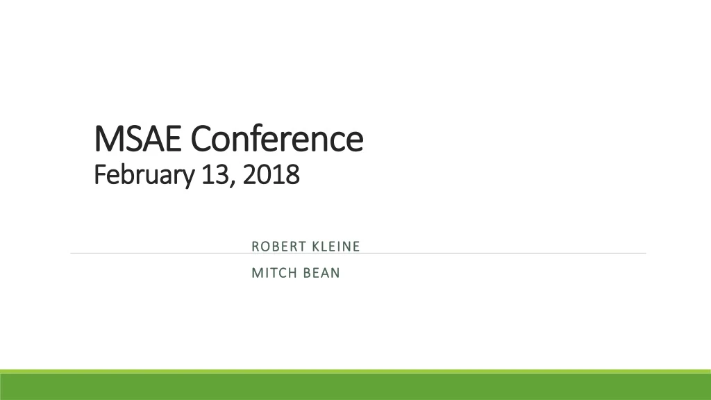 msae conference february 13 2018