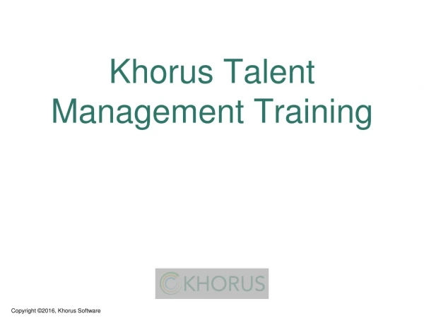 Khorus Talent Management Training