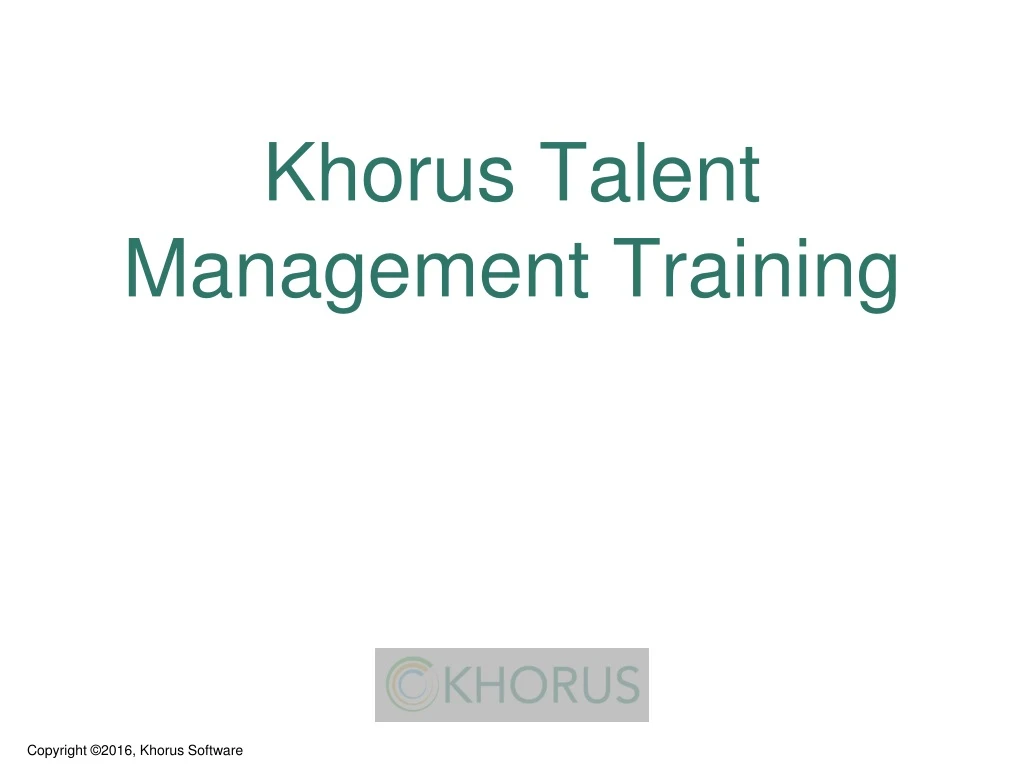 khorus talent management training