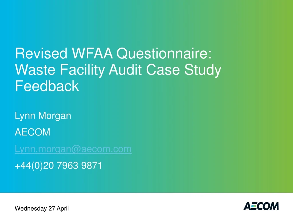 revised wfaa questionnaire waste facility audit case study feedback