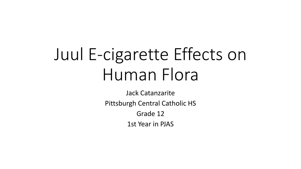 juul e cigarette effects on human flora