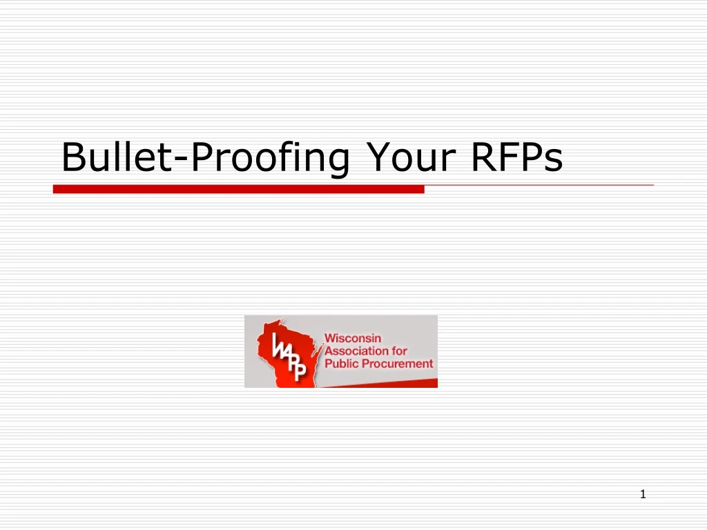 bullet proofing your rfps
