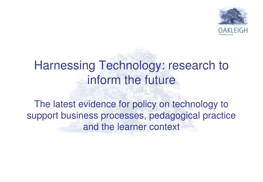 harnessing technology research to inform