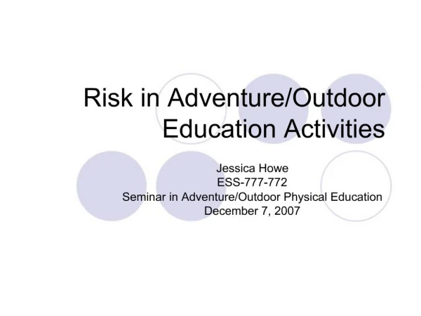 Risk in Adventure
