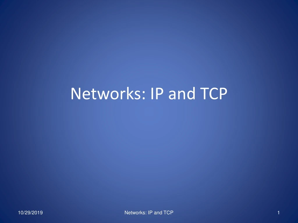 networks ip and tcp